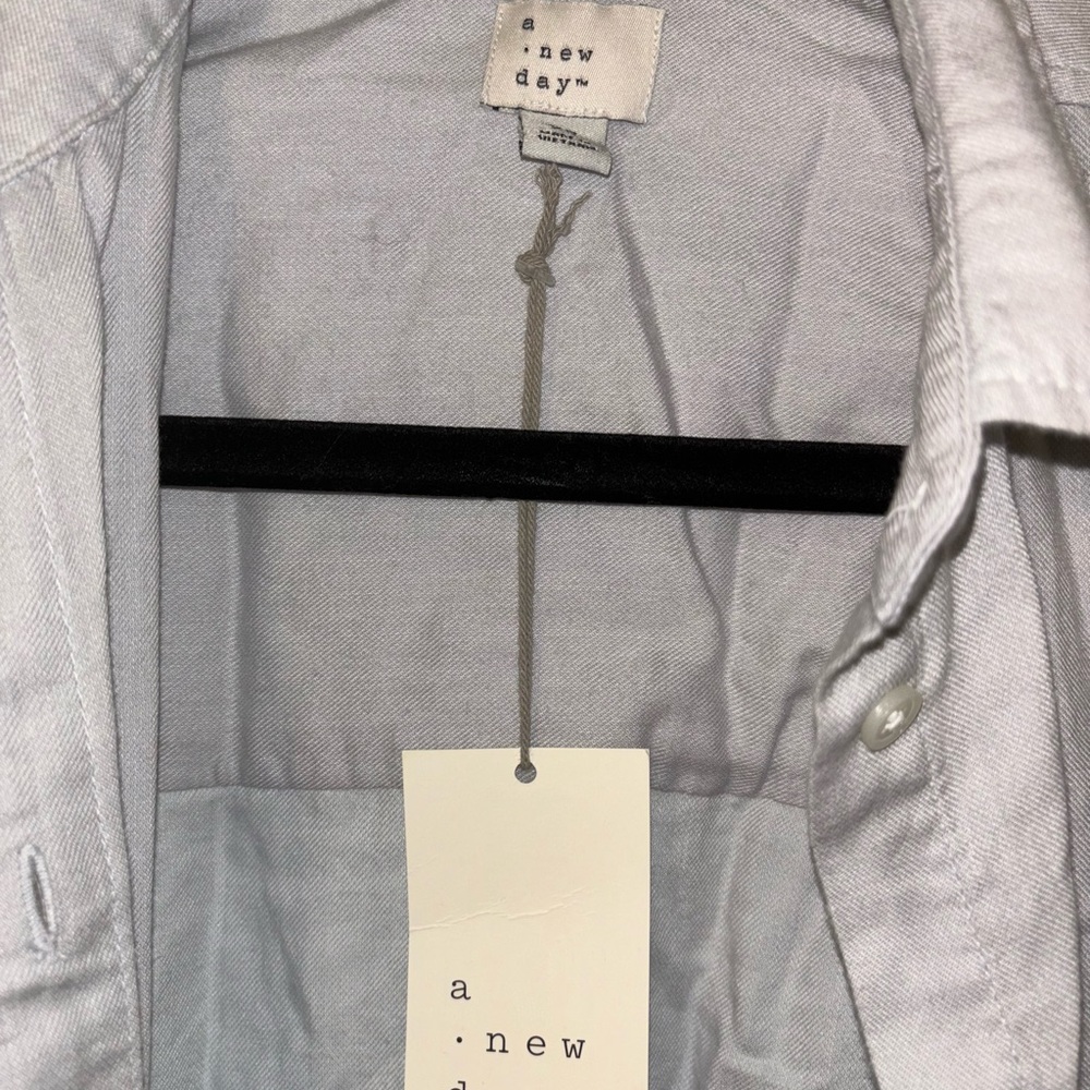 Light blue button down top - Picture 3 of 4